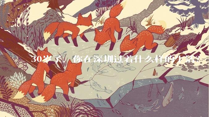 30岁了，你在深圳过着什么样的生活？